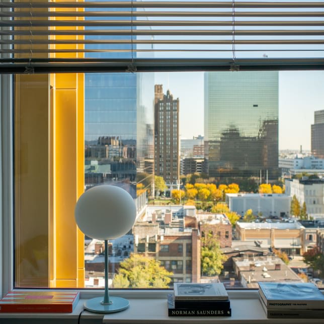 View of the designer living room views at Newark Urby - luxury Newark NJ apartments for rent